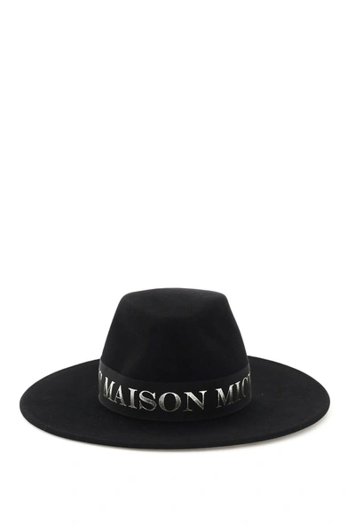 Shop Maison Michel Kyra Fedora Hat In Black