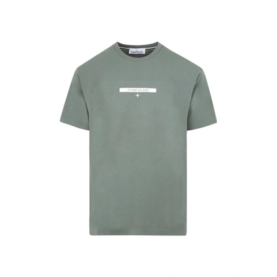 Shop Stone Island Cotton T-shirt Tshirt In Green