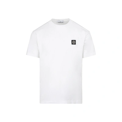 Shop Stone Island Cotton T-shirt Tshirt In White