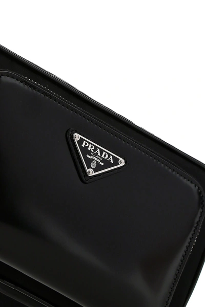 Shop Prada Black Nylon And Leather Belt Bag Black  Uomo Tu