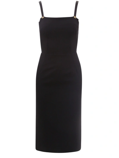 Shop Dolce & Gabbana Strapped Midi Pencil Dress In Black