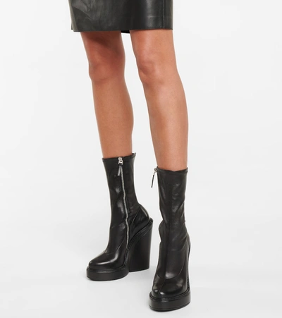 Shop Givenchy Stretch-leather Platform Boots In Black