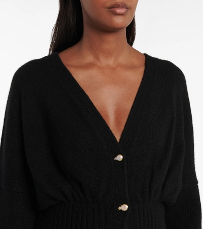 Shop Galvan Luna Wool And Cashmere-blend Cardigan In Black