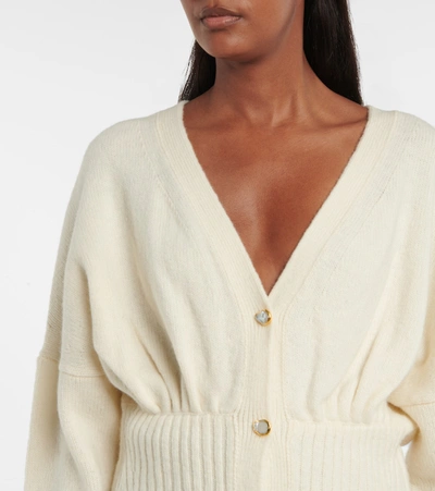 Shop Galvan Luna Wool And Cashmere-blend Cardigan In White