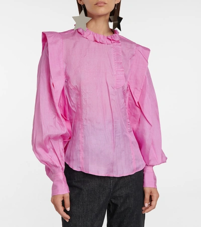 Shop Isabel Marant Chandra Silk Blouse In Pink