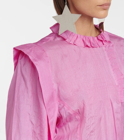 Shop Isabel Marant Chandra Silk Blouse In Pink