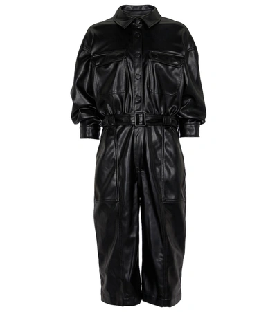 Shop Jonathan Simkhai Kayley Faux Leather Jumpsuit In Black