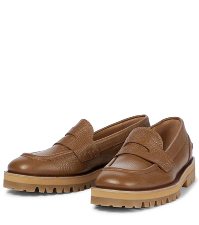 Shop Dries Van Noten Leather Loafers In Black