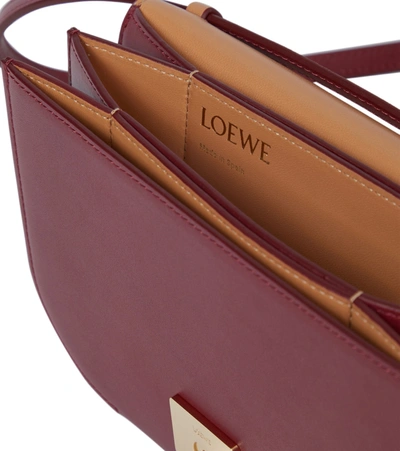 Shop Loewe Goya Leather Clutch In Red