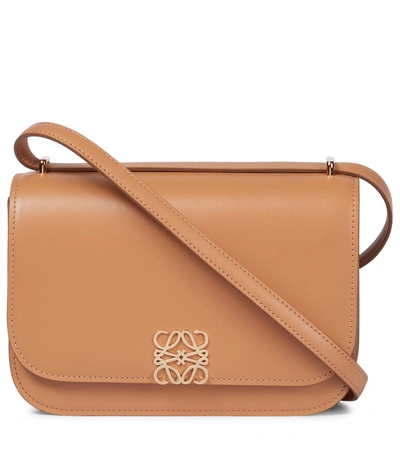 Shop Loewe Goya Small Leather Shoulder Bag In Brown