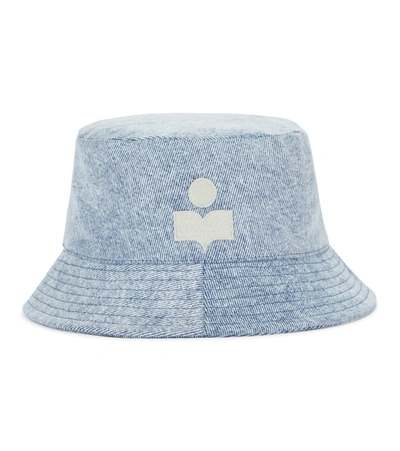 Shop Isabel Marant Haley Denim Bucket Hat In Blue