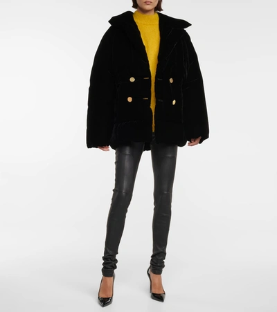 Shop Tom Ford Double-breasted Velvet Coat In Gold