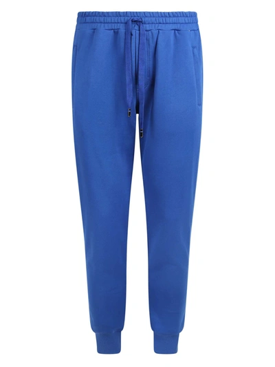 Shop Dolce & Gabbana Logo Patch Drawstring Track Pants In Blue