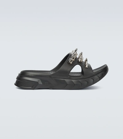 Shop Givenchy Marshmallow Studded Sandals In Black