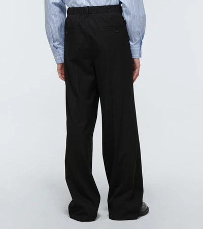 Shop Lanvin Wide-leg Wool Pants In Black