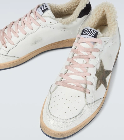 Shop Golden Goose Ball Star Leather Sneakers In White