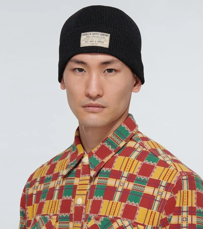 Rrl Ribbed Mélange Cotton Beanie In Blue