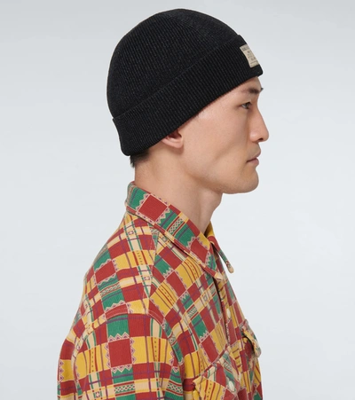 Rrl Ribbed Mélange Cotton Beanie In Blue