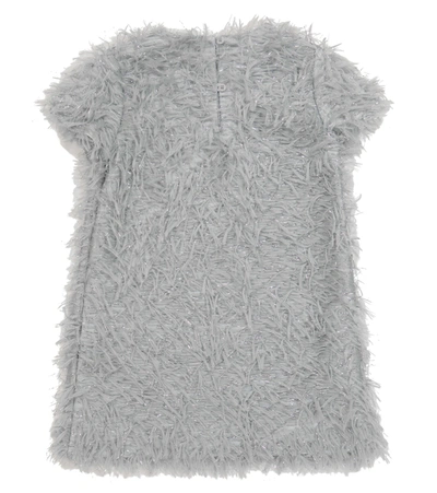Il Gufo Metallic-textured Shift Dress In Grey