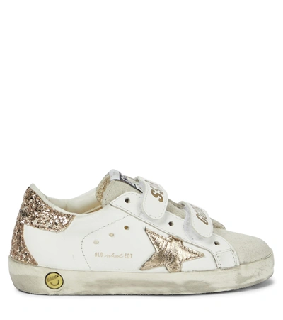 Shop Golden Goose Old School Leather Sneakers In Gold