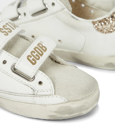 Shop Golden Goose Old School Leather Sneakers In Gold