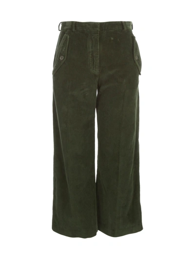 Shop Kenzo Flared Corduroy Pants In Green