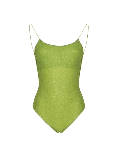 Shop Oseree Oséree Maillot Lurex One In Green
