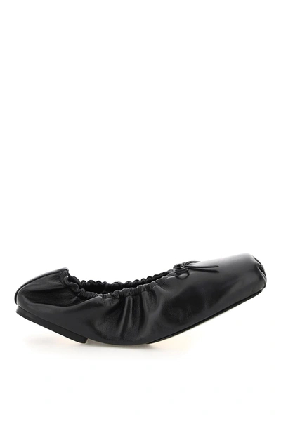 Shop Khaite Ashland Leather Ballet Flats In Black