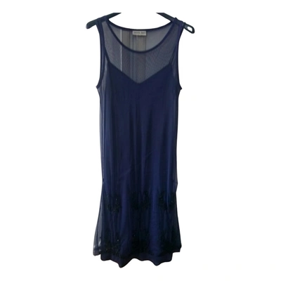 Pre-owned Alberto Biani Silk Mid-length Dress In Blue