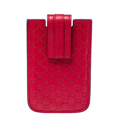 Pre-owned Gucci Leather Accessories In Red