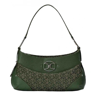 Pre-owned Donna Karan Leather Handbag In Green