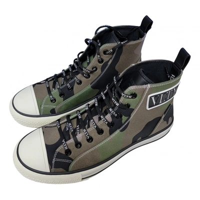Pre-owned Valentino Garavani Patent Leather Trainers In Green
