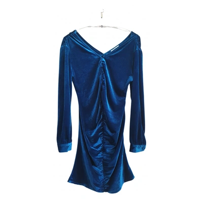 Pre-owned Hosbjerg Velvet Mid-length Dress In Blue