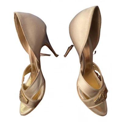 Pre-owned Just Cavalli Cloth Sandals In Gold