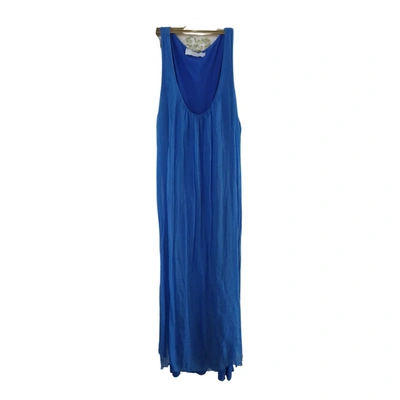 Pre-owned Kaos Silk Maxi Dress In Turquoise