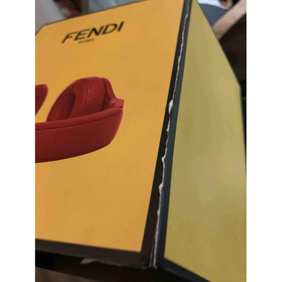 Pre-owned Fendi Leather Speakers In Red