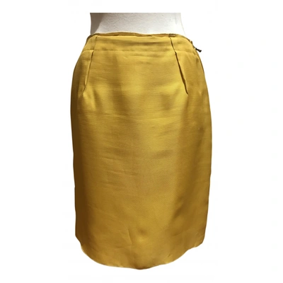 Pre-owned Lanvin Silk Mid-length Skirt In Yellow