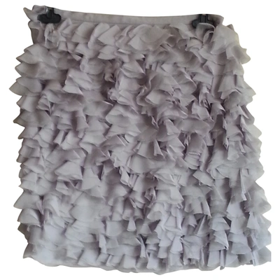 Pre-owned Roberto Verino Silk Mini Skirt In Grey
