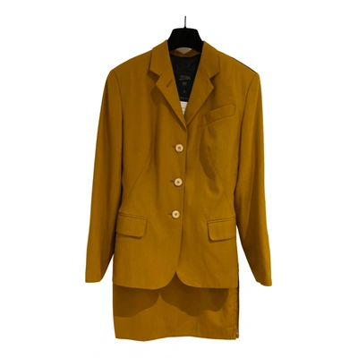 Pre-owned Jean Paul Gaultier Wool Suit Jacket In Yellow