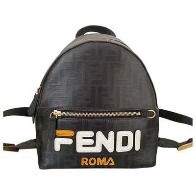 Pre-owned Fendi X Fila Cloth Backpack In Black