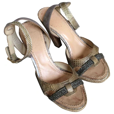 Pre-owned Maliparmi Leather Sandal In Beige
