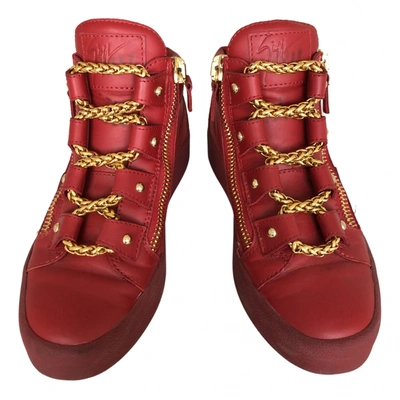 Pre-owned Giuseppe Zanotti Leather Trainers In Red