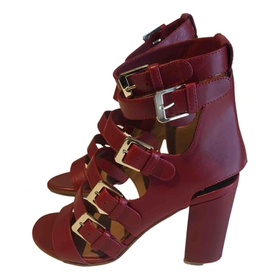 Pre-owned Laurence Dacade Leather Sandals In Burgundy