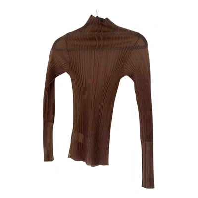 Pre-owned Dion Lee Brown Polyester Top