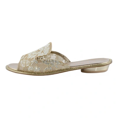 Pre-owned Le Silla Cloth Mules In Beige
