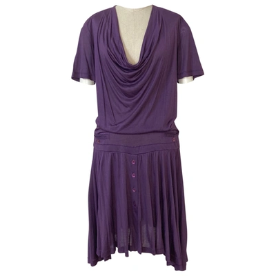 Pre-owned Borbonese Mini Dress In Purple