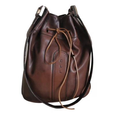 Pre-owned Delvaux Leather Handbag In Brown