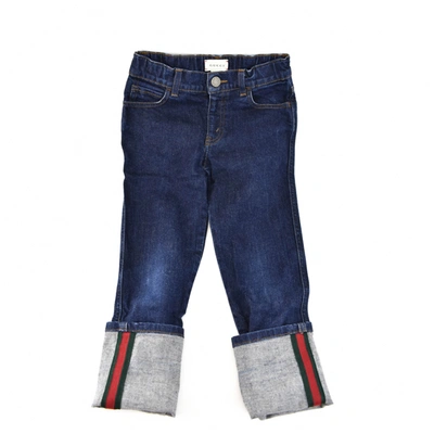 Pre-owned Gucci Kids' Blue Denim - Jeans Trousers