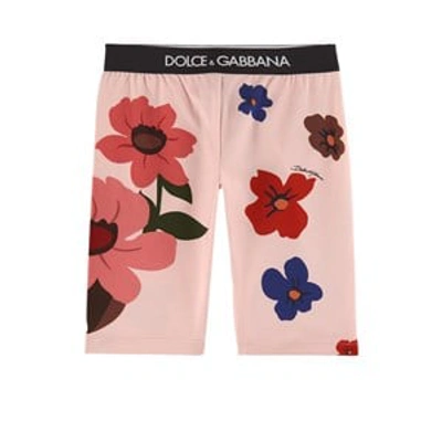Shop Dolce & Gabbana Pink Floral Cycling Shorts