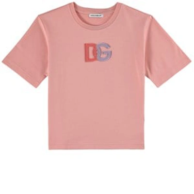 Shop Dolce & Gabbana Pink Logo T-shirt